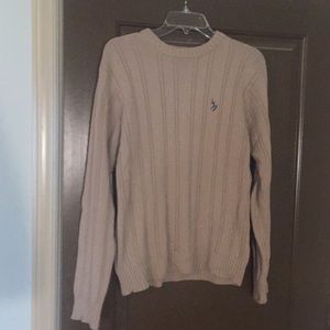 CREAM POLO SWEATER